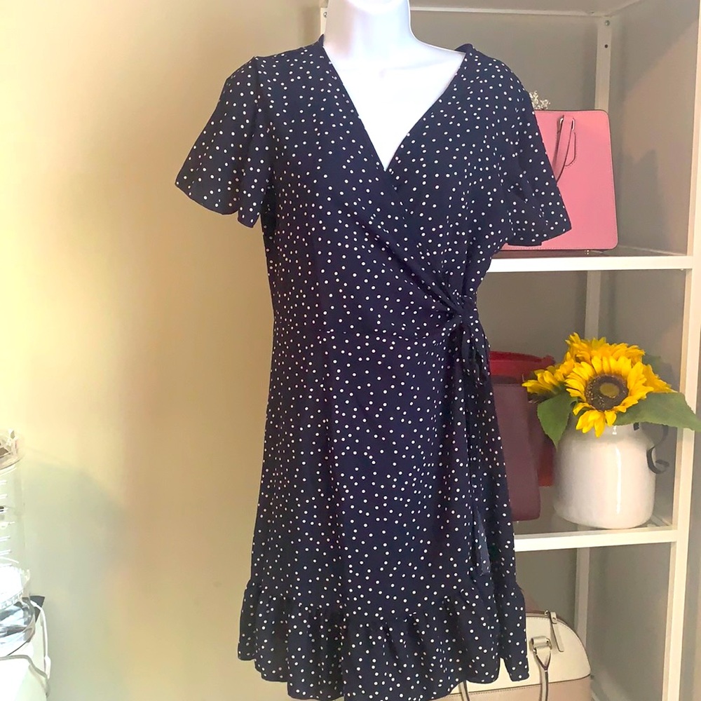 Blue polka dot dress